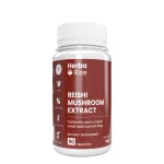 Опаковка хранителна добавка от продукта HERBARISE REISHI MUSHROOM EXTRACT Гъби рейши 90 капсули, веган, без глутен, без захар, без ГМО