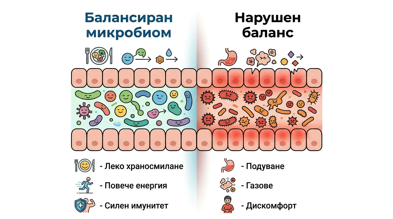 как работи чревният микробиом